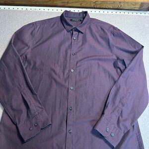 Men's A(x)ist Purple Button-Up Shirt XL